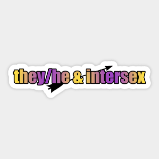 They/He & Intersex - Pronouns with Arrow Sticker